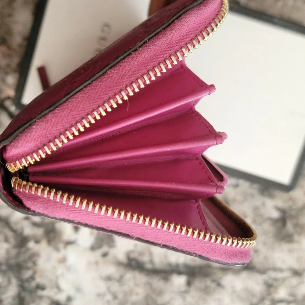 💖GUCCI Shima GG Guccissima Logo Leather Zippy Around Long Wallet  /N2464 - Picture 4 of 11